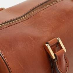 Pre Owned Burberry Brown Leather Medium Alchester Bowler Bag