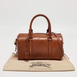 Pre Owned Burberry Brown Leather Medium Alchester Bowler Bag