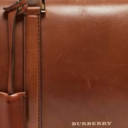 Pre Owned Burberry Brown Leather Medium Alchester Bowler Bag