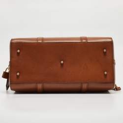 Pre Owned Burberry Brown Leather Medium Alchester Bowler Bag