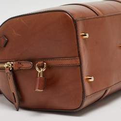Pre Owned Burberry Brown Leather Medium Alchester Bowler Bag