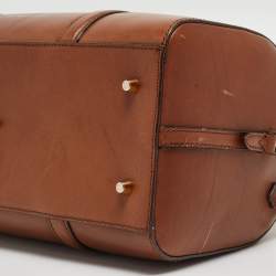 Pre Owned Burberry Brown Leather Medium Alchester Bowler Bag