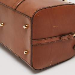 Pre Owned Burberry Brown Leather Medium Alchester Bowler Bag