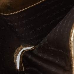 Pre Owned Burberry Beige/Gold Nova Check PVC and Leather Compact Wallet