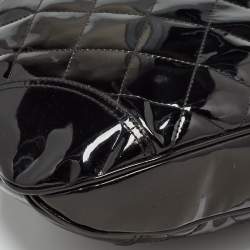 Pre Owned Burberry Black Quilted Patent Leather Brooke Hobo