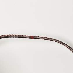 Pre Owned Burberry Burgundy/Beige House Check PVC and Patent Leather Heart Flap Crossbody Bag