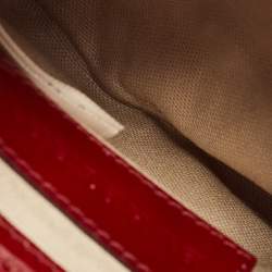 Pre Owned Burberry Burgundy/Beige House Check PVC and Patent Leather Heart Flap Crossbody Bag