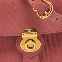 Burberry Old Rose Pink Leather Mini DK88 Top Handle Bag