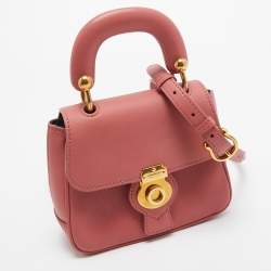 Burberry Old Rose Pink Leather Mini DK88 Top Handle Bag