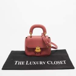 Burberry Old Rose Pink Leather Mini DK88 Top Handle Bag
