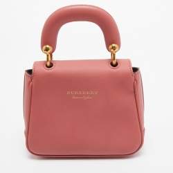 Burberry Old Rose Pink Leather Mini DK88 Top Handle Bag