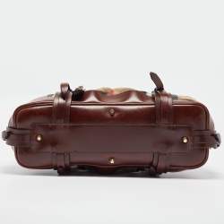 مملوكة مسبقًا Burberry Brown/Beige House Check Canvas and Leather Rowan Satchel