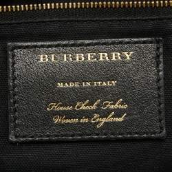 مملوكة مسبقًا Burberry Black/Beige House Check Fabric and Leather Small Canterbury Tote