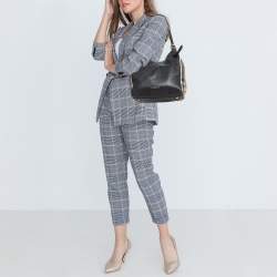 مملوكة مسبقًا Burberry Black/Beige House Check Fabric and Leather Small Canterbury Tote