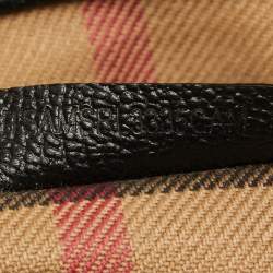 مملوكة مسبقًا Burberry Black Leather Buckle Flap Tote