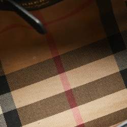 مملوكة مسبقًا Burberry Black Leather Buckle Flap Tote