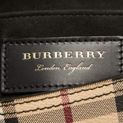 مملوكة مسبقًا Burberry Tan/Beige Leather and Hypermarket Coated Canvas Studded Bridle Bag