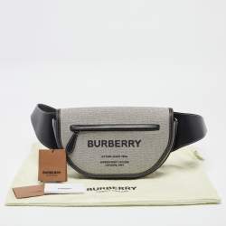 Burberry Grey/Black Canvas and Leather Small Olympia Bumbag