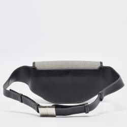 Burberry Grey/Black Canvas and Leather Small Olympia Bumbag