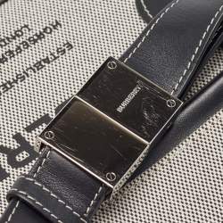 Burberry Grey/Black Canvas and Leather Small Olympia Bumbag