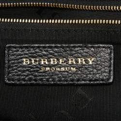 Pre Owned Burberry Black Leather Padlock Flap Satchel 