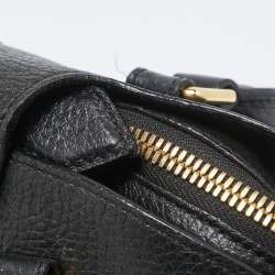 Pre Owned Burberry Black Leather Padlock Flap Satchel 