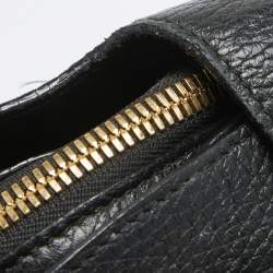 Pre Owned Burberry Black Leather Padlock Flap Satchel 