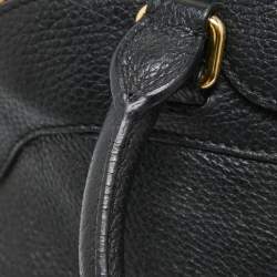 Pre Owned Burberry Black Leather Padlock Flap Satchel 