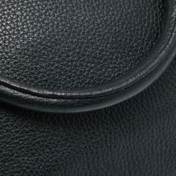 Pre Owned Burberry Black Leather Padlock Flap Satchel 