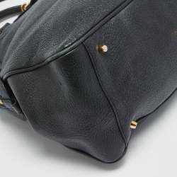 Pre Owned Burberry Black Leather Padlock Flap Satchel 