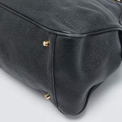 Pre Owned Burberry Black Leather Padlock Flap Satchel 