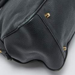 Pre Owned Burberry Black Leather Padlock Flap Satchel 