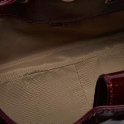 Pre Owned Burberry Red/Beige Super Nova Check Mini Warrior Studded Hobo