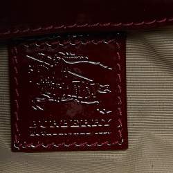 Pre Owned Burberry Red/Beige Super Nova Check Mini Warrior Studded Hobo