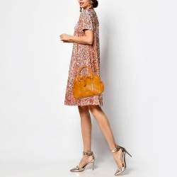 Pre Owned حقيبة ساتشل بربري جلد برتقالي بفيونكة