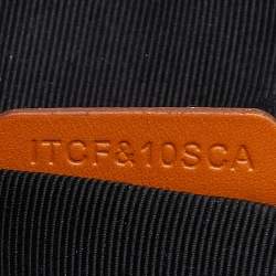 Pre Owned حقيبة ساتشل بربري جلد برتقالي بفيونكة