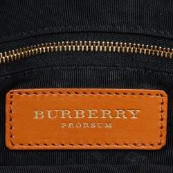 Pre Owned حقيبة ساتشل بربري جلد برتقالي بفيونكة