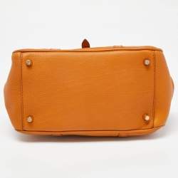 Pre Owned حقيبة ساتشل بربري جلد برتقالي بفيونكة