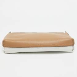Burberry Brown/White Leather Bicolor Clutch