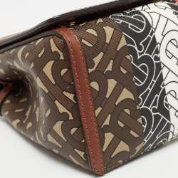 مملوكة مسبقًا حقيبة كروس بربري هاكبيري كانفاس مونوغرامي TB بني وجلد