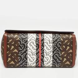 مملوكة مسبقًا حقيبة كروس بربري هاكبيري كانفاس مونوغرامي TB بني وجلد