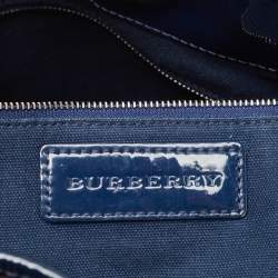 Pre Owned Burberry Blue Ombre Supernova Check PVC Bilmore Tote