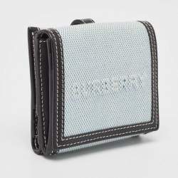 Burberry Blue/Black Canvas and Leather Luna Compact Wallet