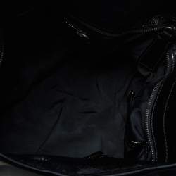 Burberry Black/Grey Beat Check Canvas and Patent Leather Lowry Tote