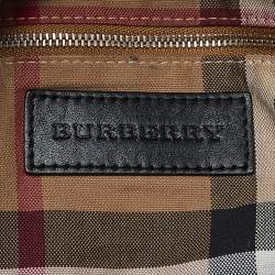 Pre Owned Burberry Black Grained Leather Medium Maidstone Tote