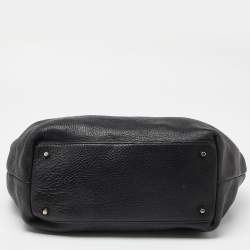 Pre Owned Burberry Black Grained Leather Medium Maidstone Tote