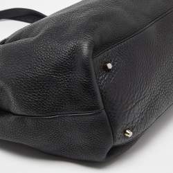 Pre Owned Burberry Black Grained Leather Medium Maidstone Tote