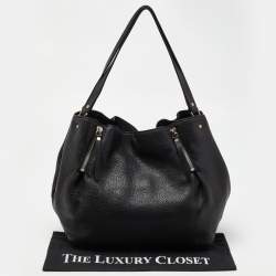 Pre Owned Burberry Black Grained Leather Medium Maidstone Tote