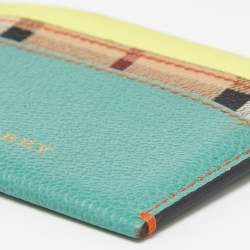 Burberry Multicolor Leather and Coated Canvas Card Holder