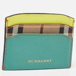 Burberry Multicolor Leather and Coated Canvas Card Holder